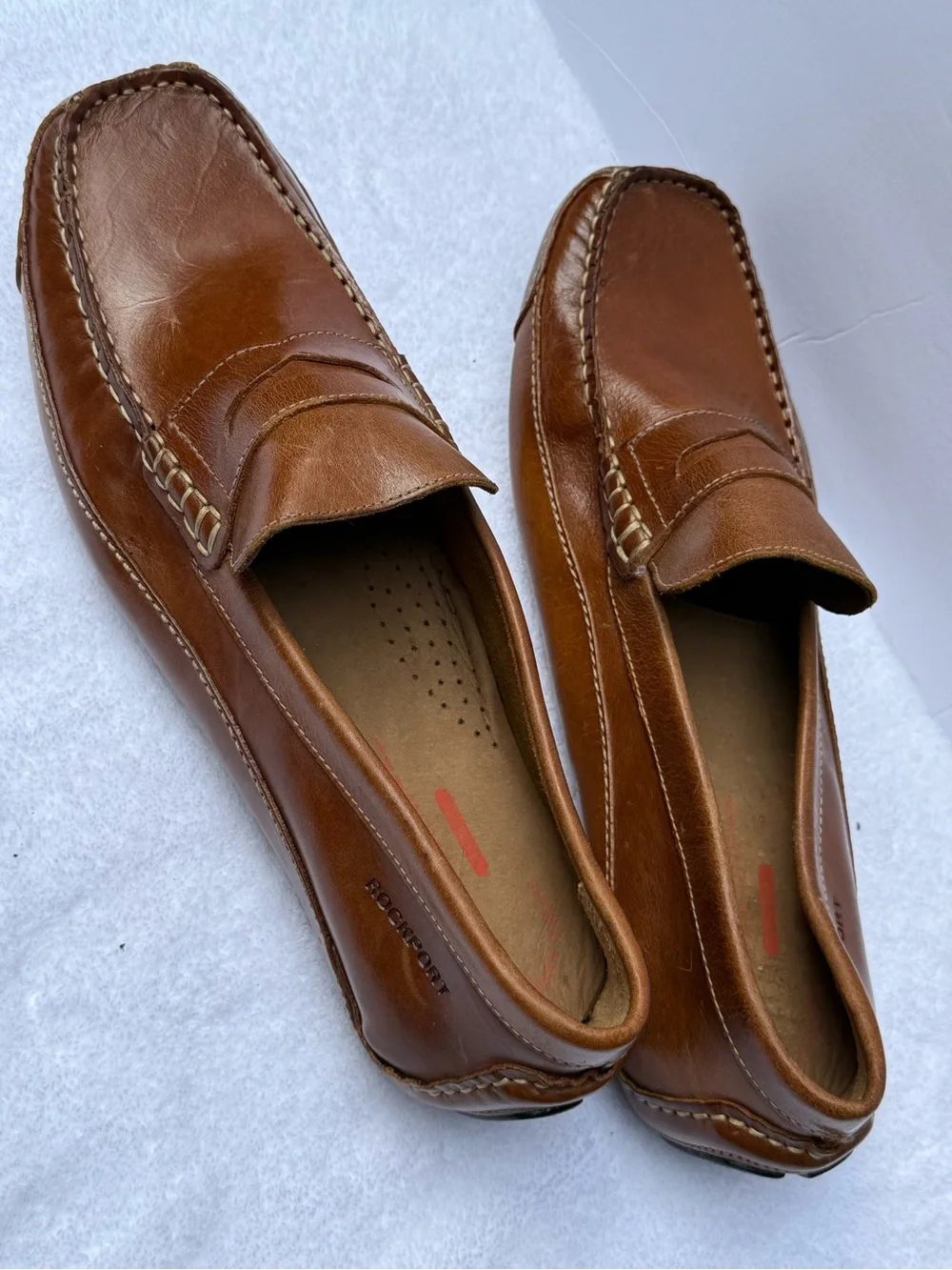 Rockport Men’s Cognac Leather Penny Loafers